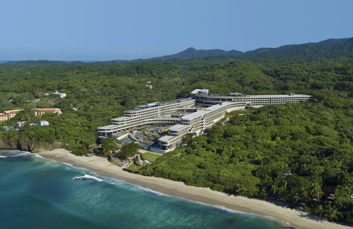 Wide Aerial View of Secrets Bahia Mita Surf & Spa Resort in Puerto Vallarta, Mexico